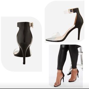 Clear strap heels Ashley Stewart never worn 10w